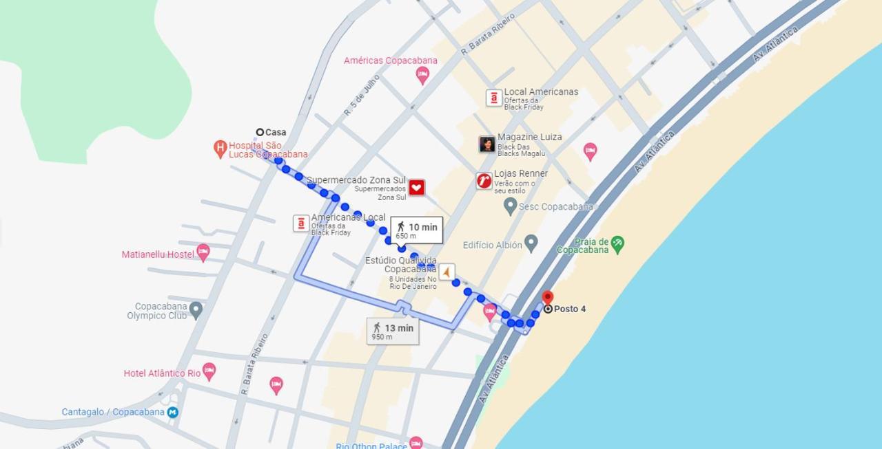 Espacoso Apartamento 2 Quartos Em Copacabana A 500m Da Praia E Metro